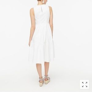 NWT J. Crew white midi tiered dress